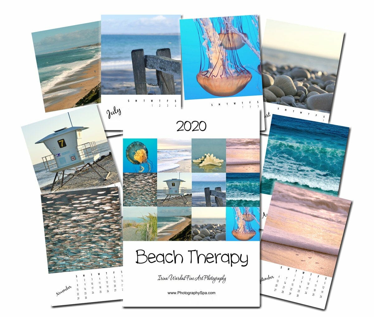 2020 Beach Desk Calendar Nautical Photo Desk Calendar 20 Off